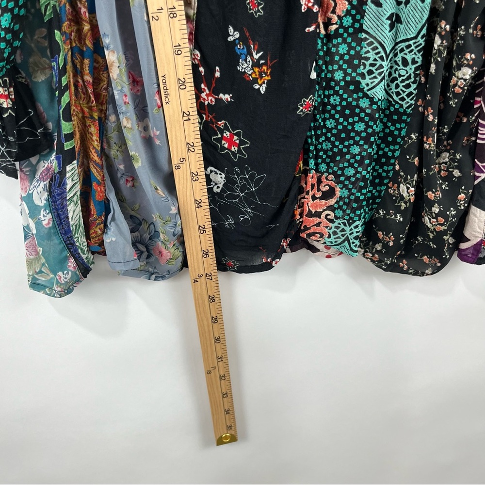 Boho Patchwork Button Down Blouse M | Embroidered… - image 10